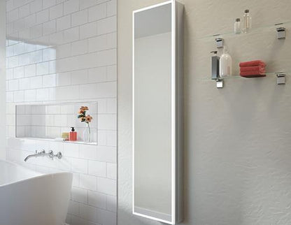 Fleurco - Luna Halo Tall Lighted Medicine Cabinet Single Flat