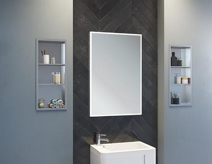Fleurco - Luna Halo Tall Lighted Medicine Cabinet Single Flat