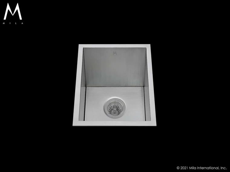 Mila - Atelier Entertainment Single Bowl Tri-Mount - 13 X 18.5 Satin Brushed SS