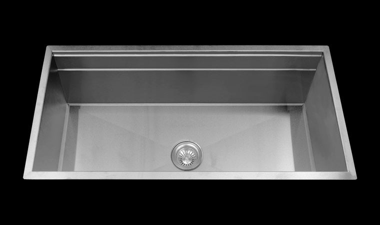 Mila - Workstation Single Bowl Flush-Mount  - 33 X 18.5 Satin Brushed SS