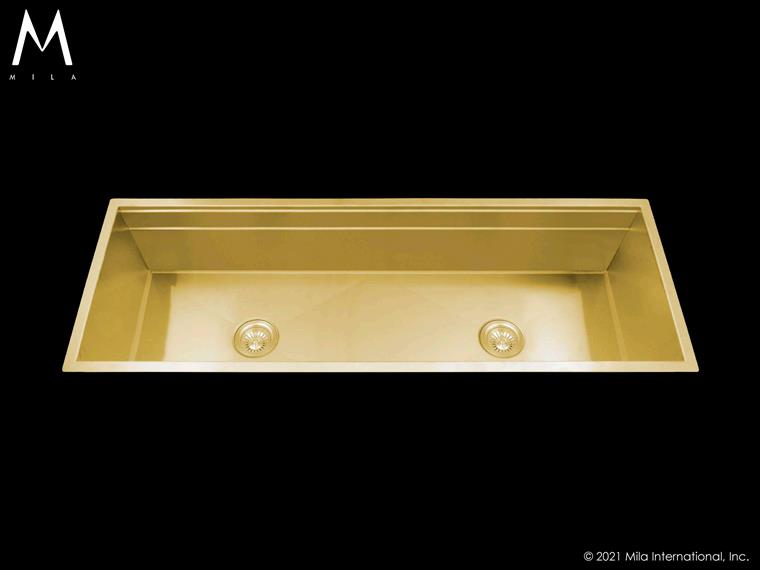 Mila - Workstation Single Bowl Flush-Mount  - 51 X 18.5 Gold