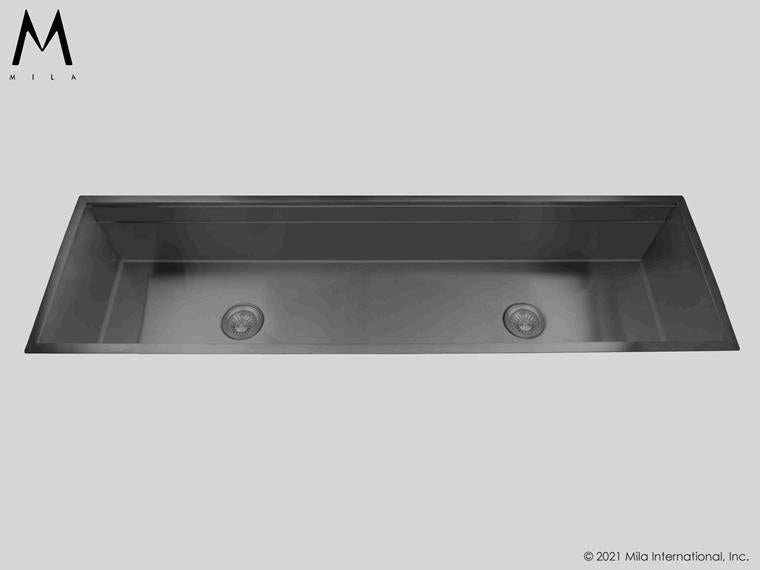 Mila - Workstation Single Bowl Flush-Mount  - 63 X 18.5 Graphite