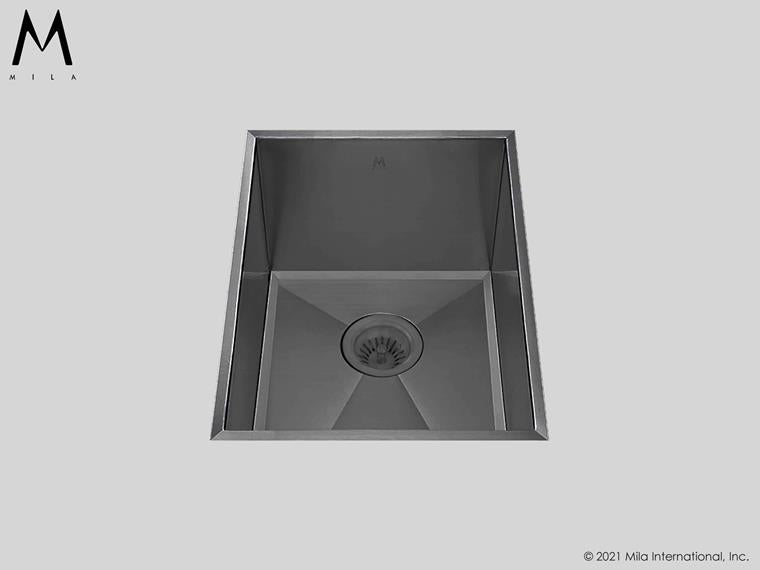 Mila - Louvre Low Profile Single Bowl Flush-Mount  - 12 X 17.5 Graphite