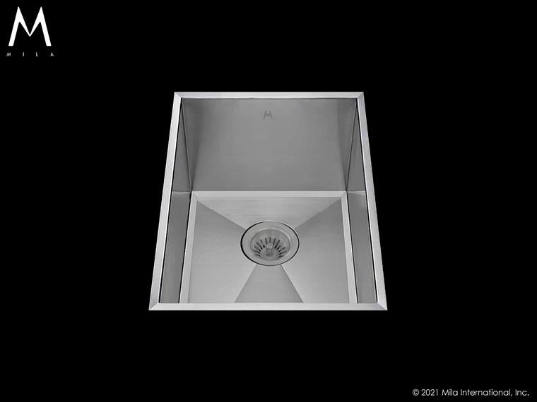 Mila - Louvre Low Profile Single Bowl Flush-Mount  - 12 X 17.5 Satin Brushed SS