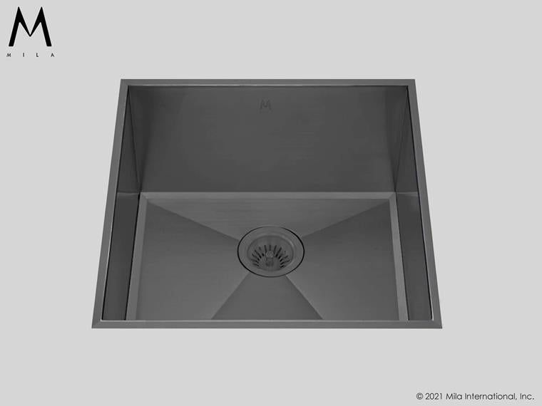 Mila - Louvre Low Profile Single Bowl Flush-Mount  - 16 X 17.5 Graphite