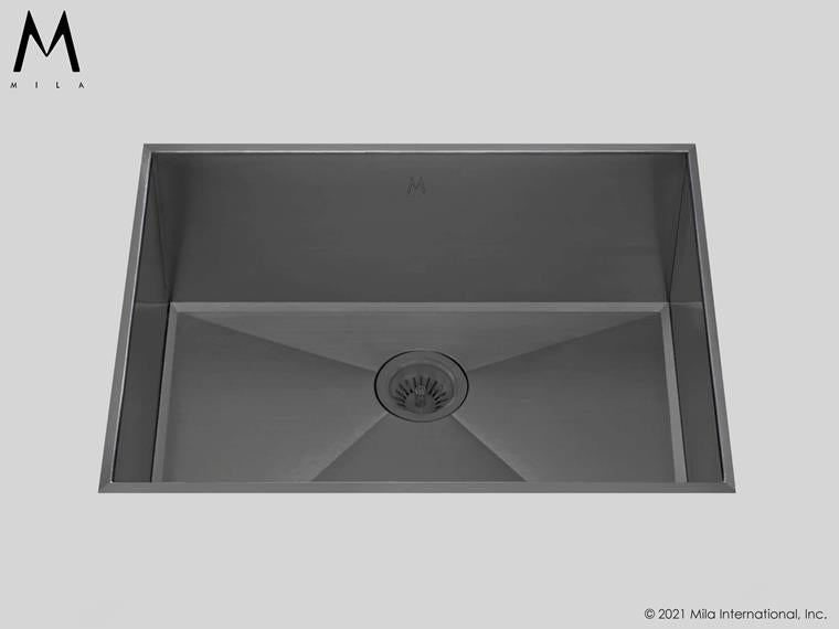 Mila - Louvre Low Profile Single Bowl Flush-Mount  - 24X 17.5 Graphite