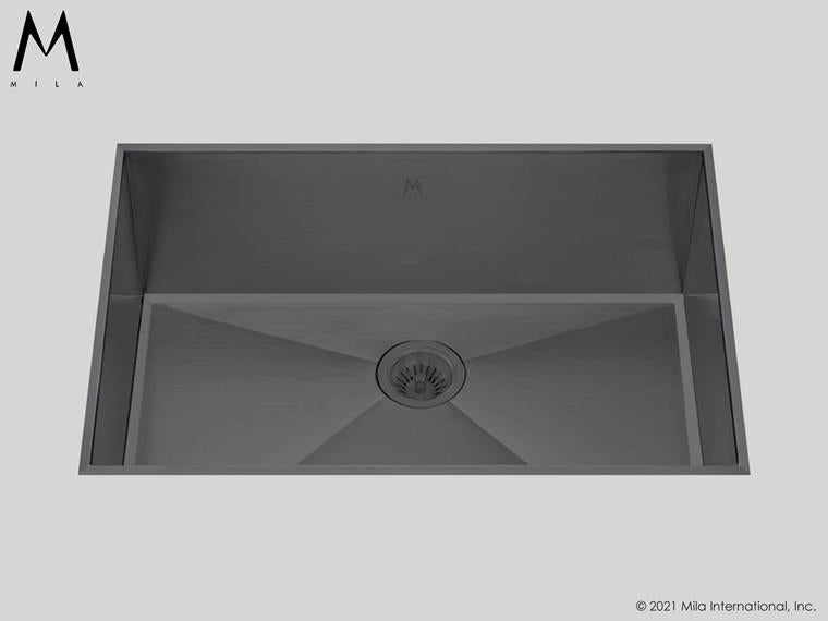 Mila - Louvre Low Profile Single Bowl Flush-Mount  - 28 X 17.5 Graphite
