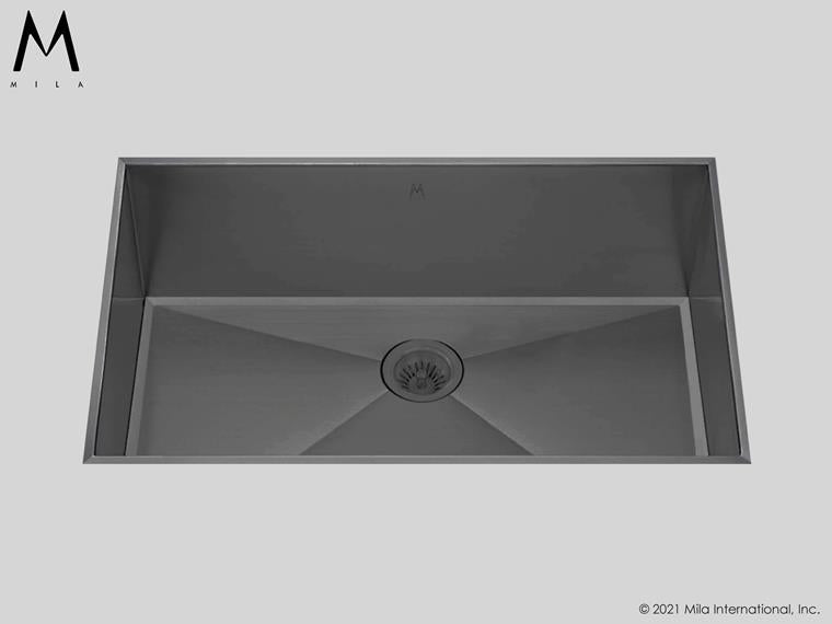 Mila - Louvre Low Profile Single Bowl Flush-Mount  - 32 X 17.5 Graphite