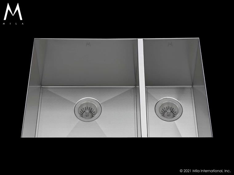 Mila - Orion Double Bowl Under Mount - 29 X 20 Satin Brushed SS