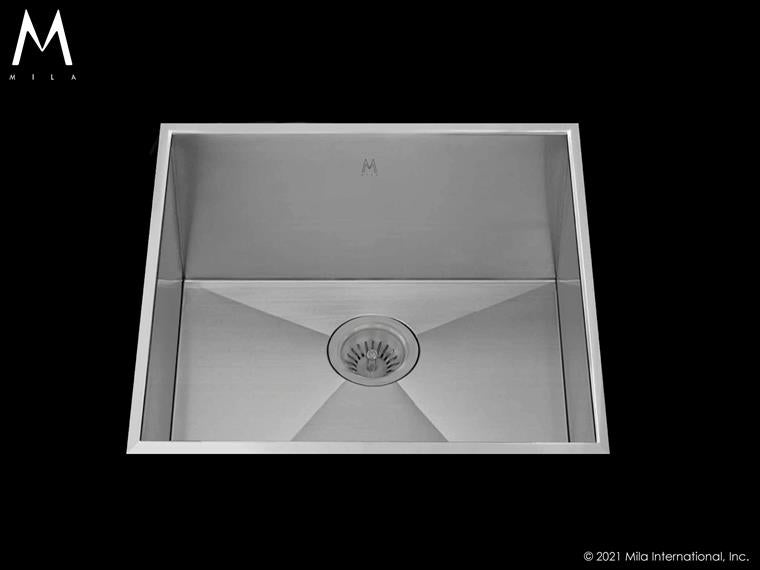 Mila - Profile Low Profile Single Bowl Flush-Mount  - 16 X 17.5 Satin Brushed SS