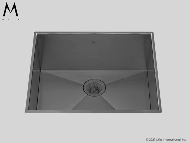 Mila - Profile Low Profile Single Bowl Flush-Mount  - 20 X 17.5 Round Corner Graphite