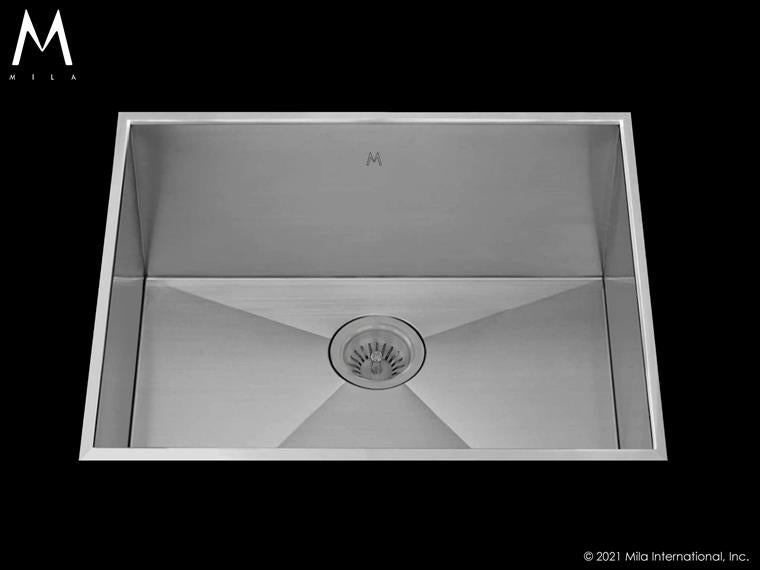 Mila - Profile Low Profile Single Bowl Flush-Mount  - 20 X 17.5 Satin Brushed SS