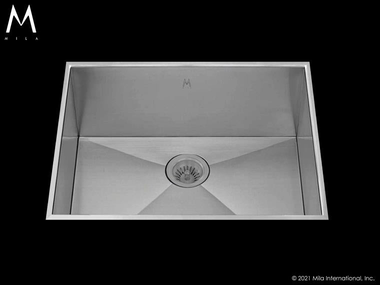Mila - Profile Low Profile Single Bowl Flush-Mount  - 24X 17.5 Satin Brushed SS