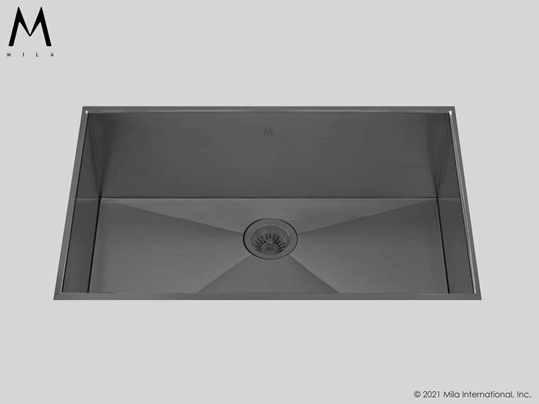 Mila - Profile Low Profile Single Bowl Flush-Mount  - 32 X 17.5 Graphite