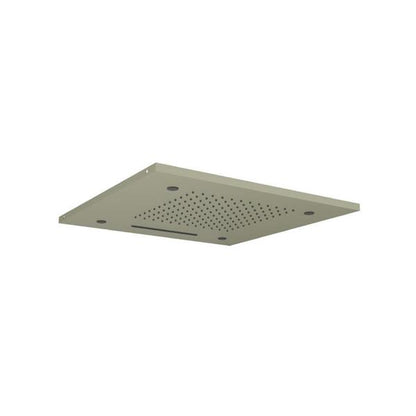 Flusso - 20 Inch Stainless Steel Flush Mount Rainhead With Cascade Waterfall & Mist Flow