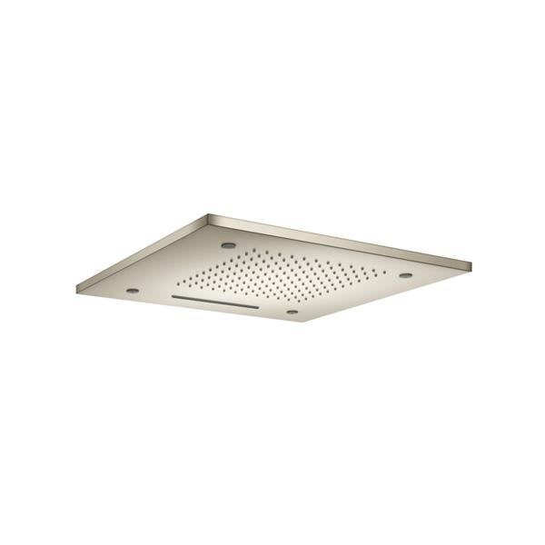 Flusso - 20 Inch Stainless Steel Flush Mount Rainhead With Cascade Waterfall & Mist Flow