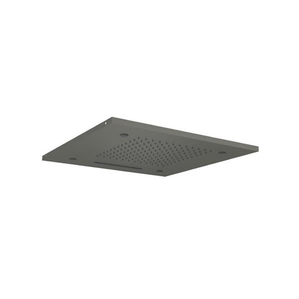 Flusso - 20 Inch Stainless Steel Flush Mount Rainhead With Cascade Waterfall & Mist Flow