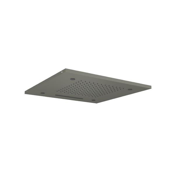 Flusso - 20 Inch Stainless Steel Flush Mount Rainhead With Cascade Waterfall & Mist Flow