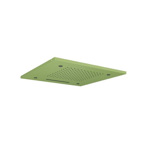Flusso - 20 Inch Stainless Steel Flush Mount Rainhead With Cascade Waterfall & Mist Flow
