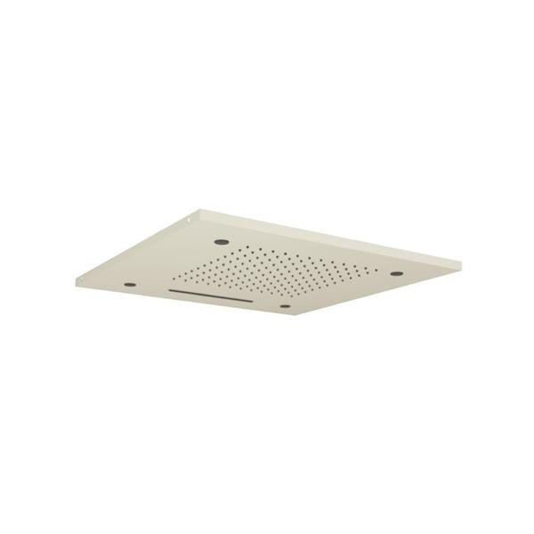 Flusso - 20 Inch Stainless Steel Flush Mount Rainhead With Cascade Waterfall & Mist Flow