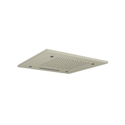 Flusso - 20 Inch Stainless Steel Flush Mount Rainhead With Cascade Waterfall & Mist Flow