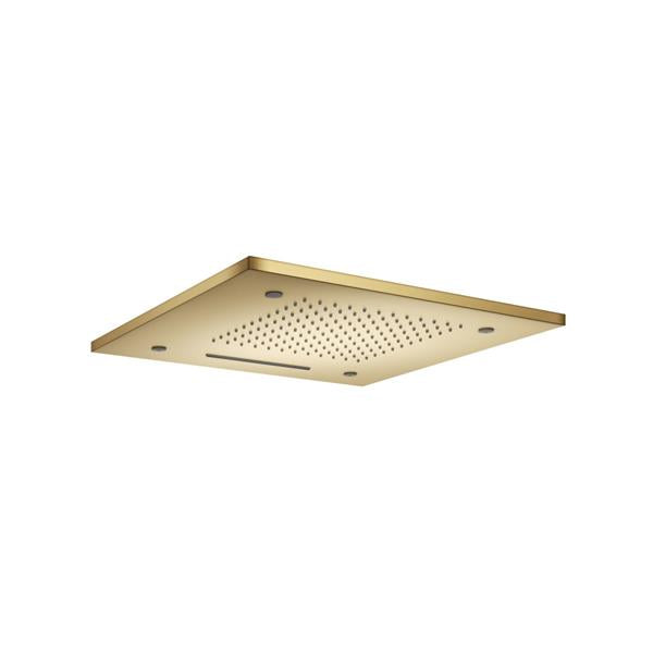 Flusso - 20 Inch Stainless Steel Flush Mount Rainhead With Cascade Waterfall & Mist Flow