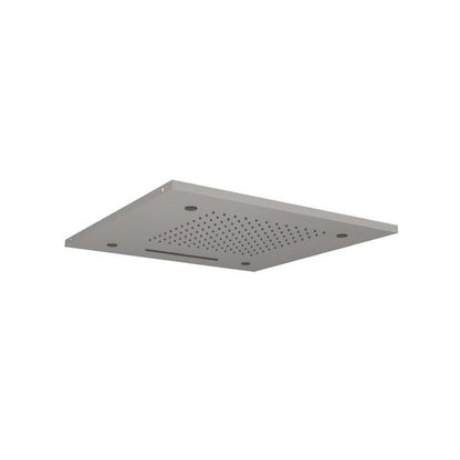 Flusso - 20 Inch Stainless Steel Flush Mount Rainhead With Cascade Waterfall & Mist Flow