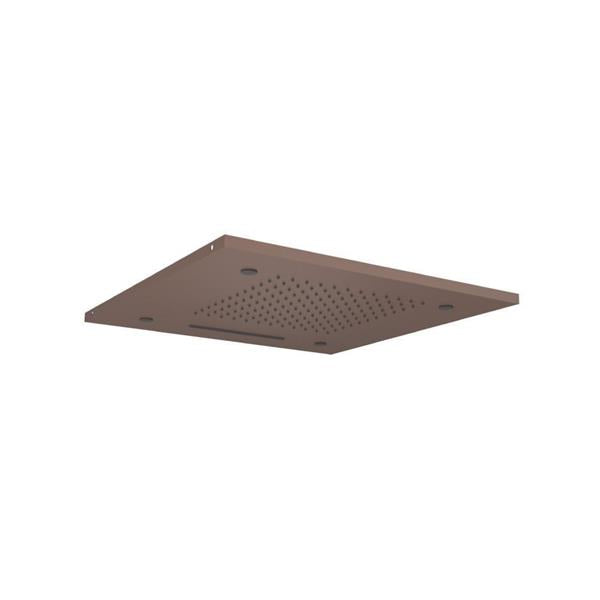 Flusso - 20 Inch Stainless Steel Flush Mount Rainhead With Cascade Waterfall & Mist Flow