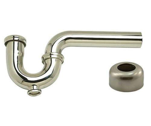 Mountain Plumbing - 1-1/2 Inch P-Trap - Traditional Style with Clean-Out Plug & High Box Flange