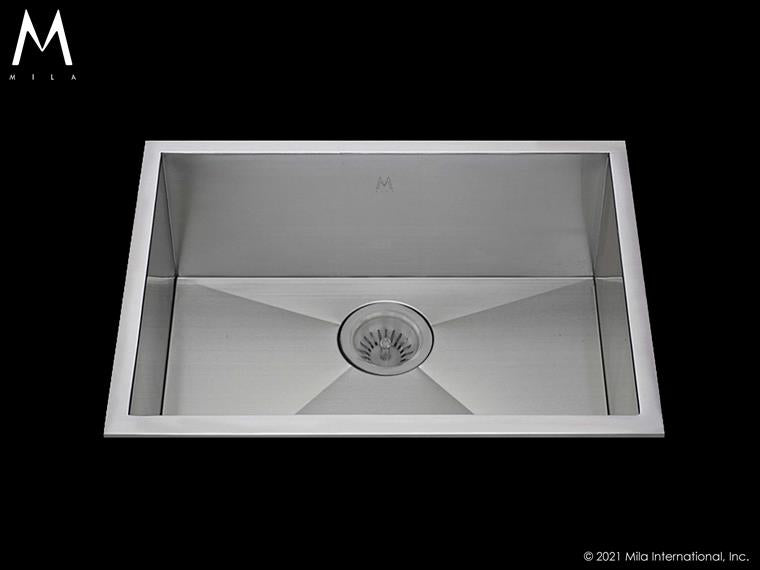 Mila - Atelier Single Bowl Tri-Mount - 23 X 17 Satin Brushed SS