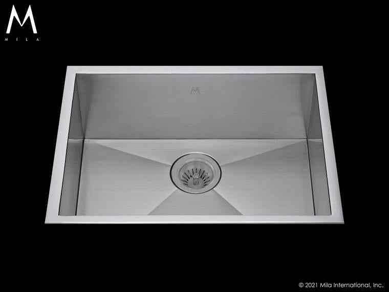 Mila - Atelier Single Bowl Tri-Mount - 27 X 17 Satin Brushed SS