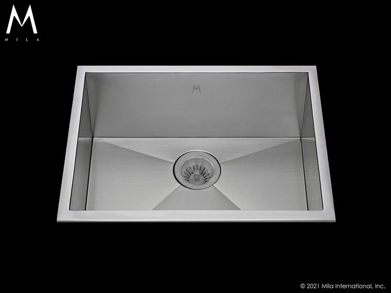 Mila - Atelier Single Bowl Tri-Mount - 25 X 20 Satin Brushed SS