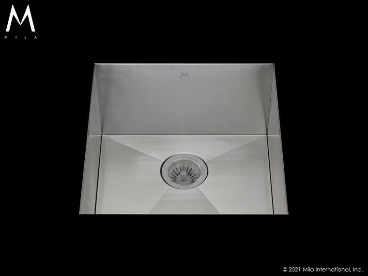 Mila - Flatiron Single Bowl Under Mount - 19 X 17  Satin Brushed SS