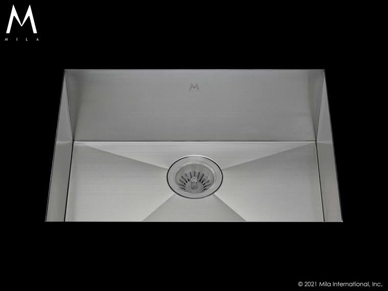 Mila - Flatiron Single Bowl Under Mount  - 27 X 17 Satin Brushed SS