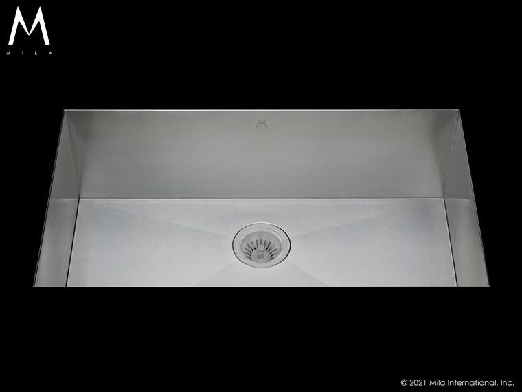 Mila - Flatiron Single Bowl Under Mount - 32 X 17 Satin Brushed SS
