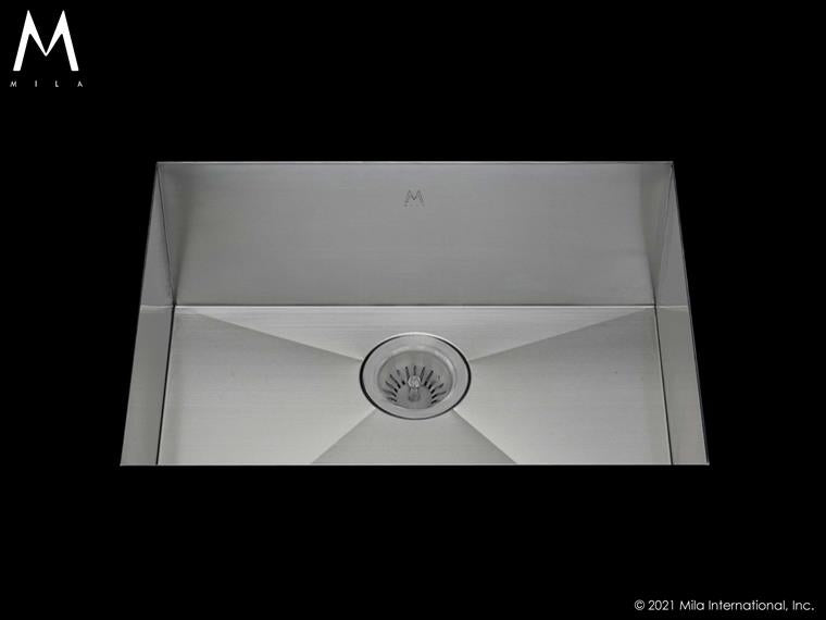 Mila - Flatiron Single Bowl Under Mount  - 22 X 18.5 Satin Brushed SS