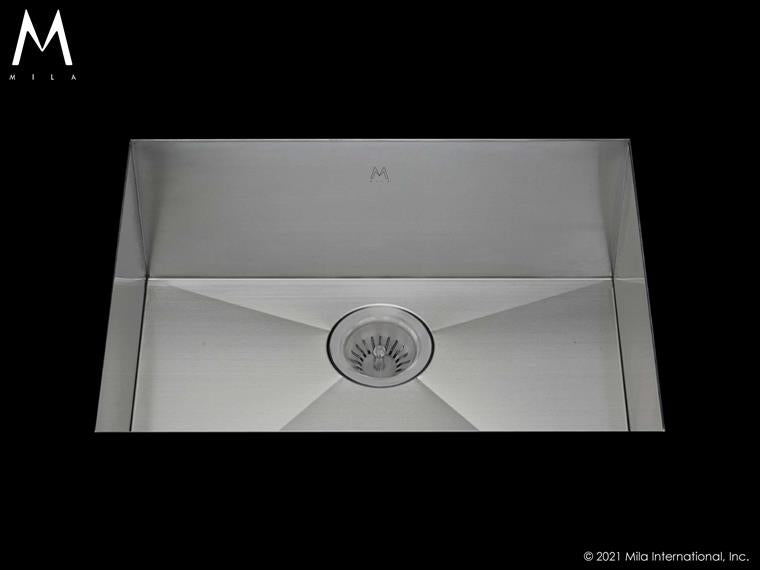 Mila - Flatiron Single Bowl Under Mount  - 28 X 18.5 Satin Brushed SS
