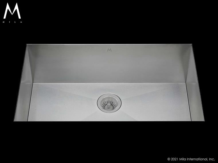 Mila - Flatiron Single Bowl Under Mount  - 31 X 18.5 Satin Brushed SS