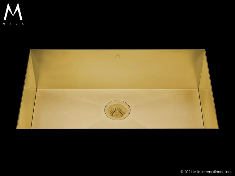 Mila - Flatiron Single Bowl Under Mount  - 34 X 18.5 Gold