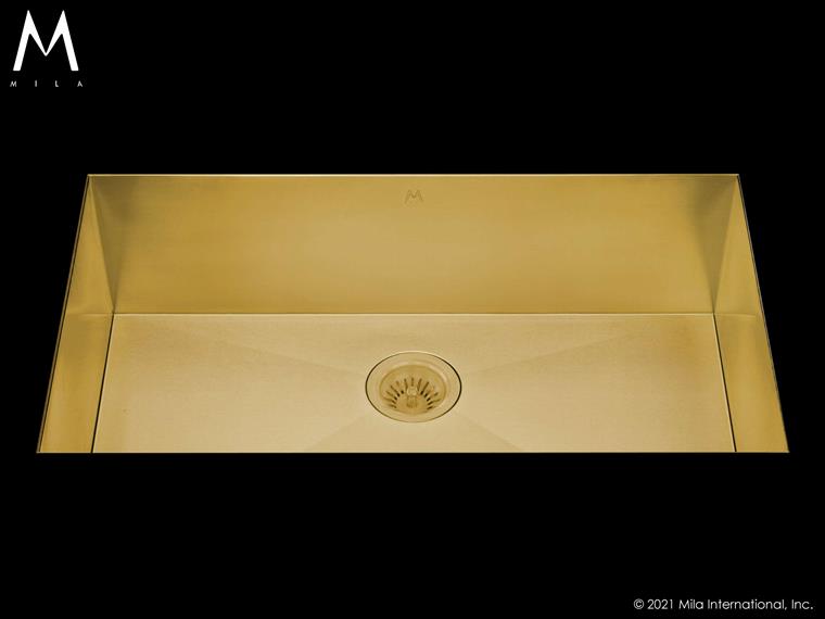 Mila - Flatiron Single Bowl Under Mount  - 38 X 18.5 Gold