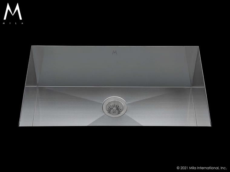 Mila - Flatiron Single Bowl Under Mount  - 35 X 20 Satin Brushed SS