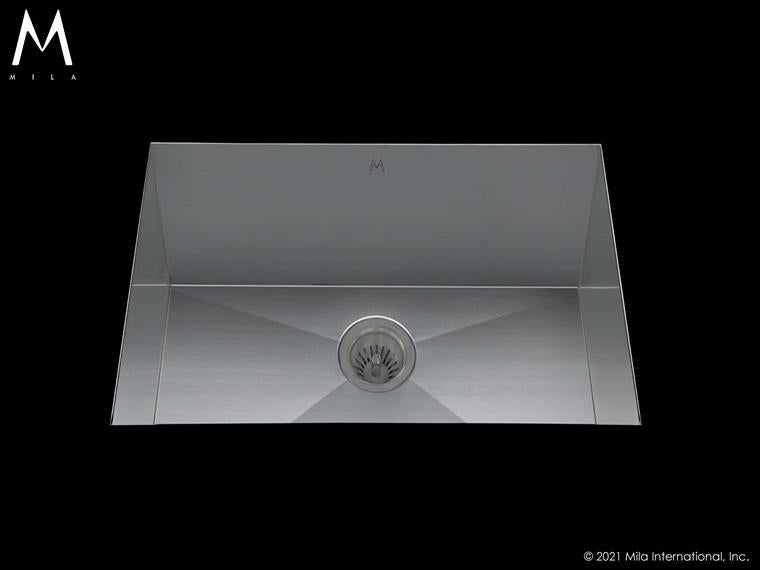 Mila - Flatiron Single Bowl Under Mount - 23 X 20 Satin Brushed SS