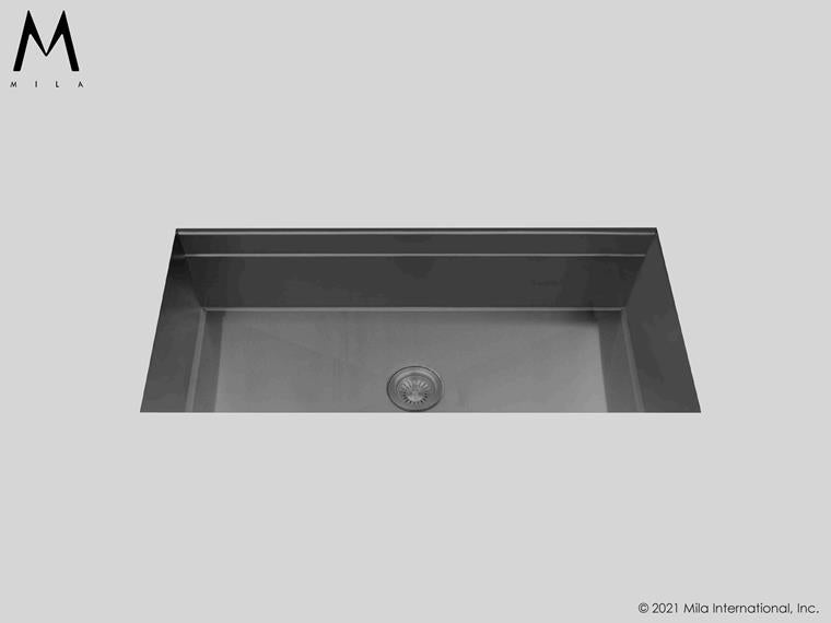 Mila - Workstation Single Bowl Under-Mount  - 39 X 18.5 Graphite