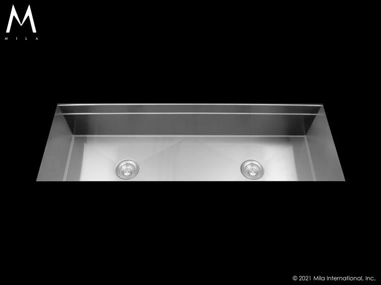 Mila - Workstation Single Bowl Under-Mount  - 51 X 18.5 Satin Brushed SS