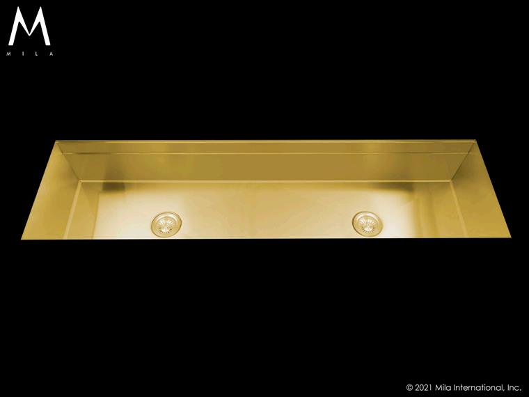 Mila - Workstation Single Bowl Under-Mount  - 63 X 18.5 Gold