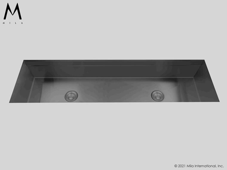 Mila - Workstation Single Bowl Under-Mount  - 63 X 18.5 Graphite