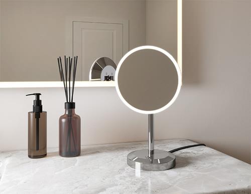Fleurco - Vizo Free Standing Round/Round Led Cosmetic Mirror