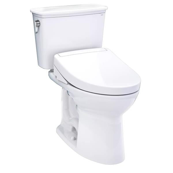 Toto - Drake Transitional WASHLET+ S5 Two-Piece Toilet - 1.28 GPF Universal Height - 12 Inch Rough