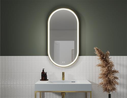 Fleurco - Magna Oblong Framed Mirror 20 Inch W X 39 Inch H with Defog  and Light