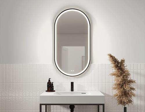 Fleurco - Magna Oblong Framed Mirror 20 Inch W X 39 Inch H with Defog  and Light